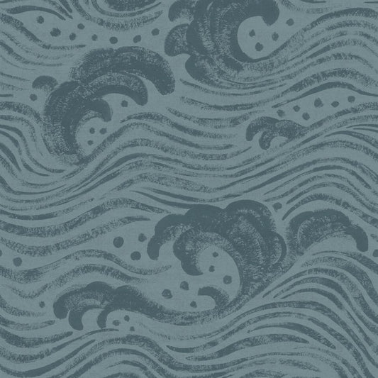 Purchase 4172-27511 A-Street Wallpaper, Swell Teal Ocean Wave - Sea Salt