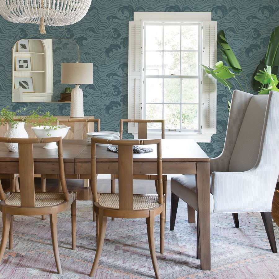 Purchase 4172-27511 A-Street Wallpaper, Swell Teal Ocean Wave - Sea Salt1