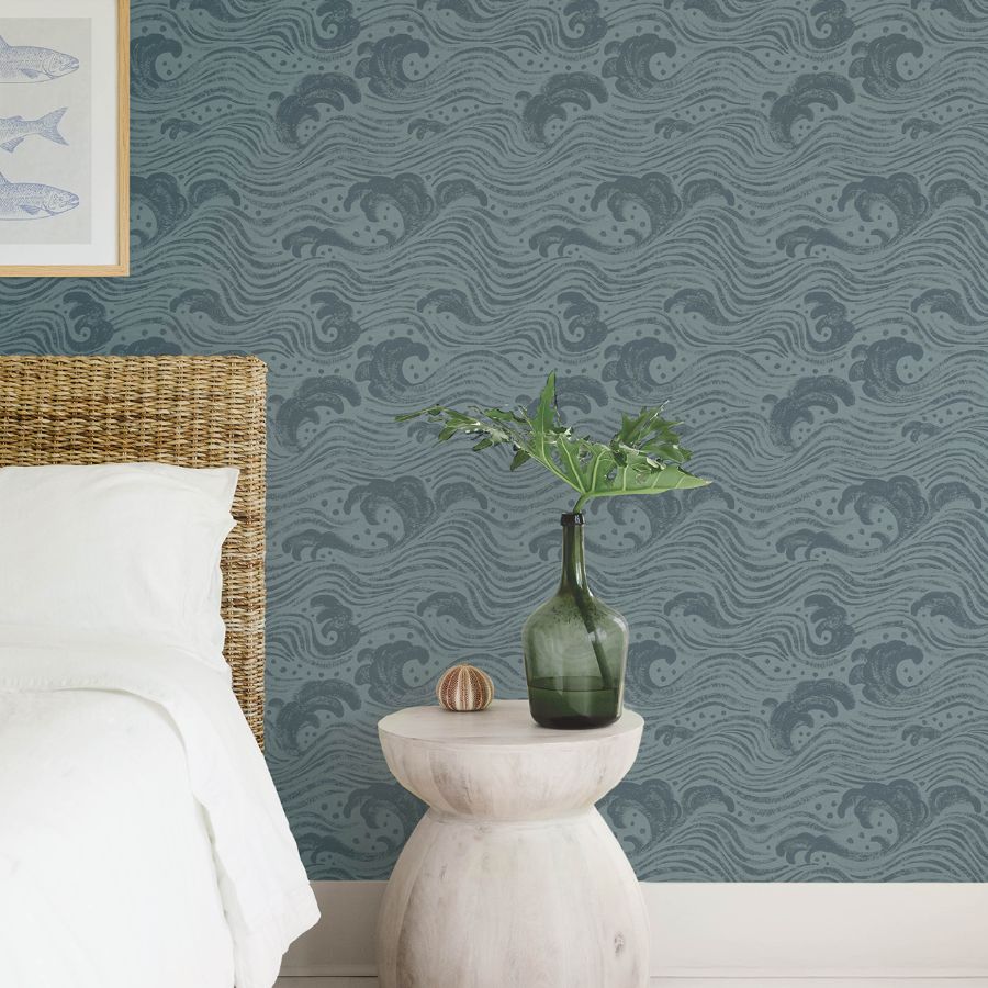 Purchase 4172-27511 A-Street Wallpaper, Swell Teal Ocean Wave - Sea Salt12
