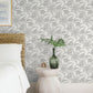 Purchase 4172-27514 A-Street Wallpaper, Star Flower Charcoal Floral Trail - Sea Salt12