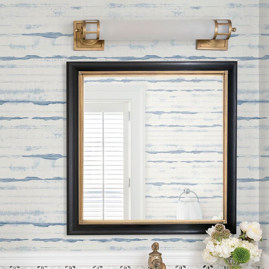 Purchase 4172-27516 A-Street Wallpaper, Destin Blue Stripe - Sea Salt1