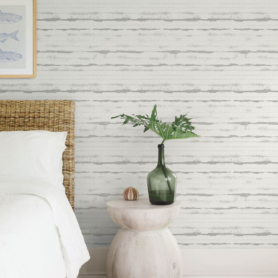 Purchase 4172-27518 A-Street Wallpaper, Destin Grey Stripe - Sea Salt12