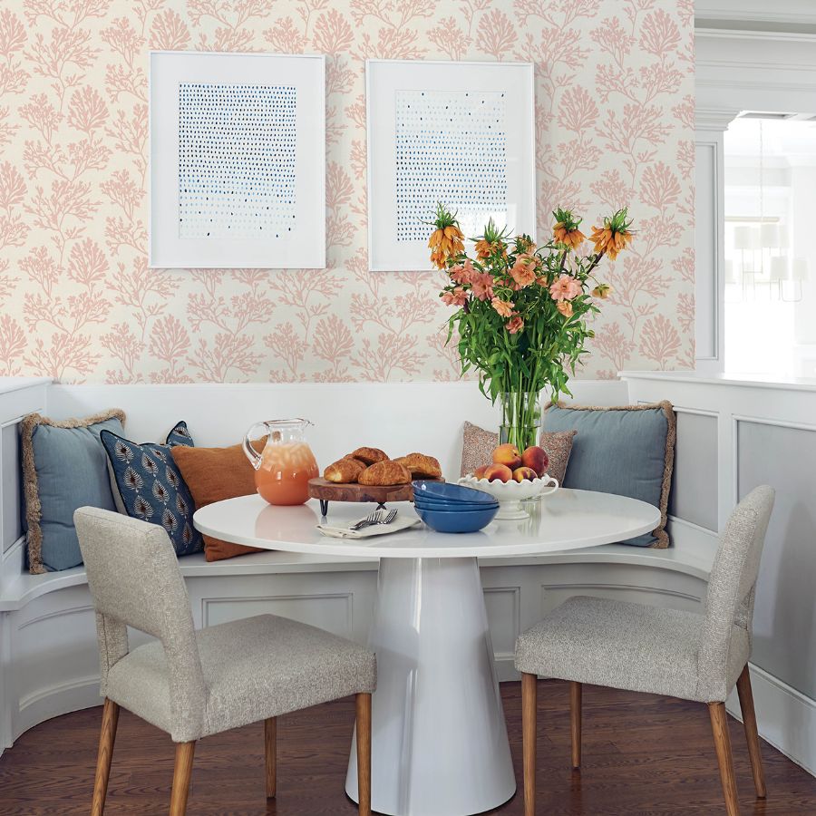 Purchase 4172-82000 A-Street Wallpaper, Tortuga Pink Coral Weave - Sea Salt1