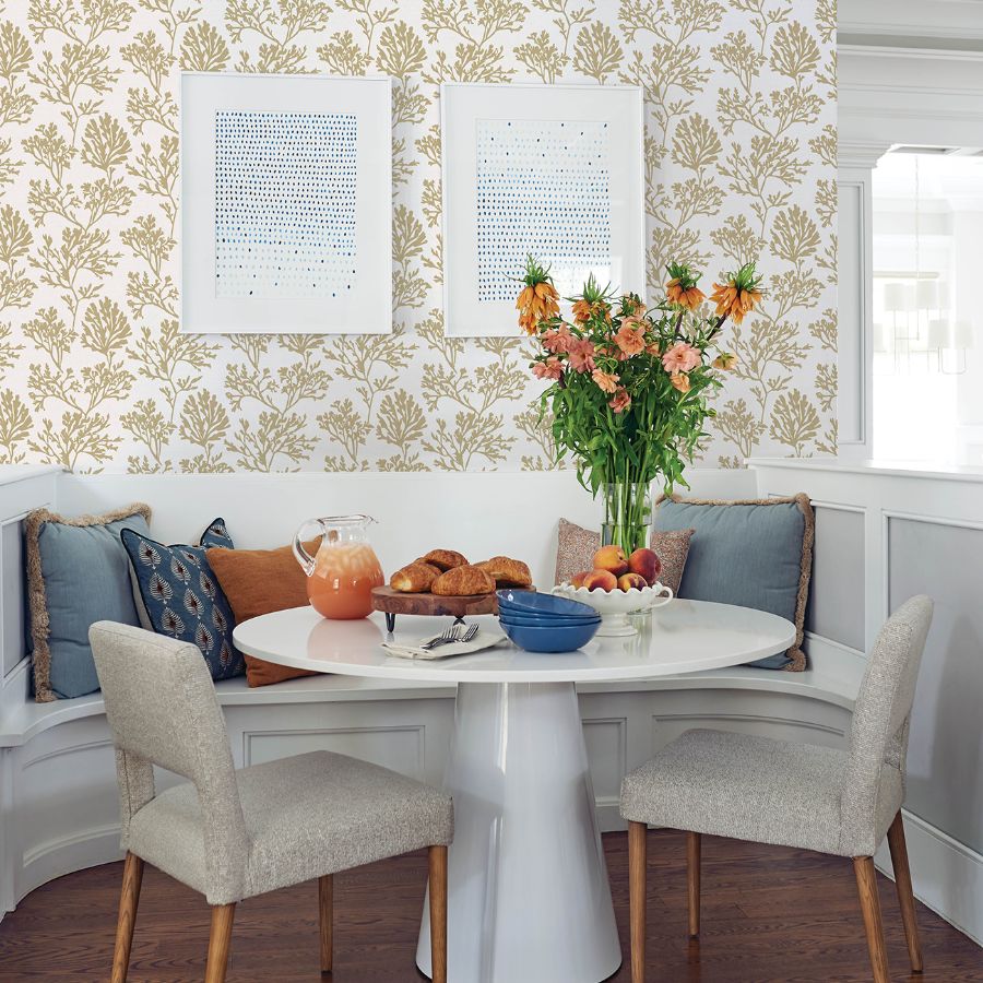 Purchase 4172-82002 A-Street Wallpaper, Tortuga Gold Coral Weave - Sea Salt1