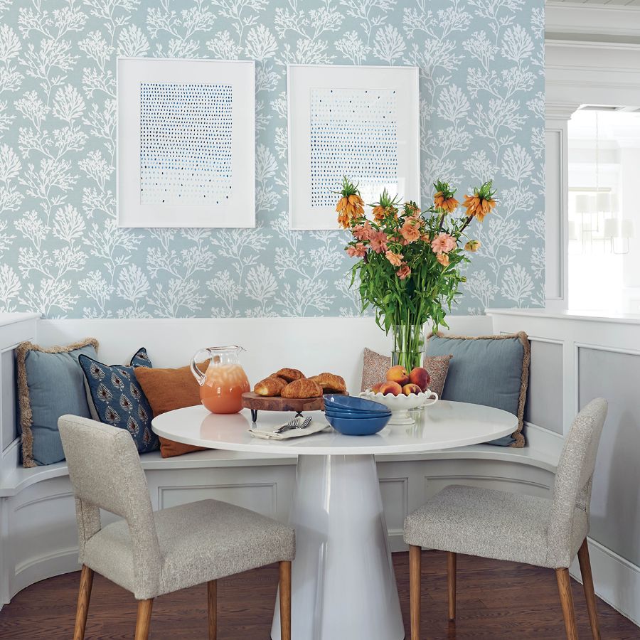 Purchase 4172-82003 A-Street Wallpaper, Tortuga Sky Blue Coral Weave - Sea Salt1