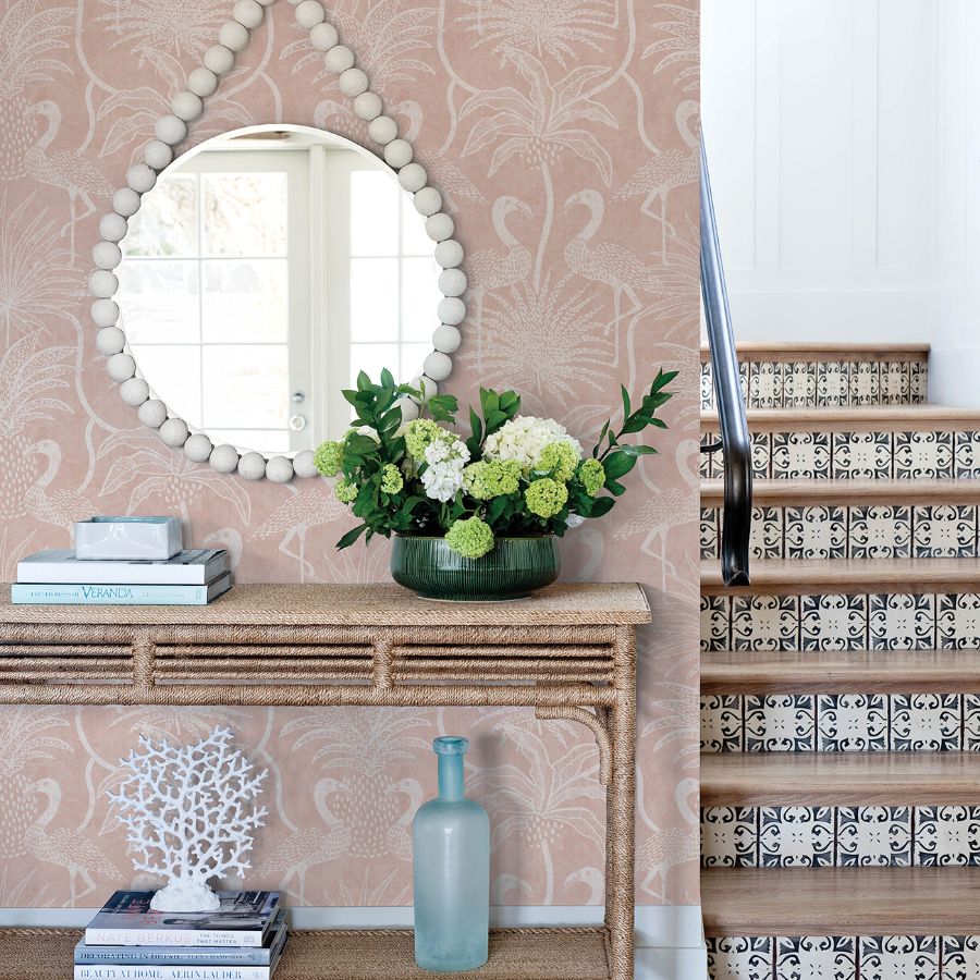 Purchase 4172-82007 A-Street Wallpaper, Biscayne Coral Flamingo Beach - Sea Salt1