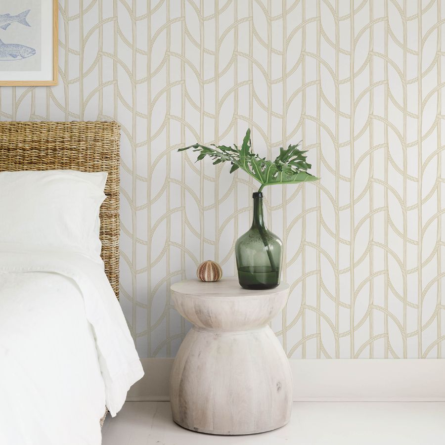 Purchase 4172-82008 A-Street Wallpaper, Salvo Gold Curved Contours - Sea Salt12