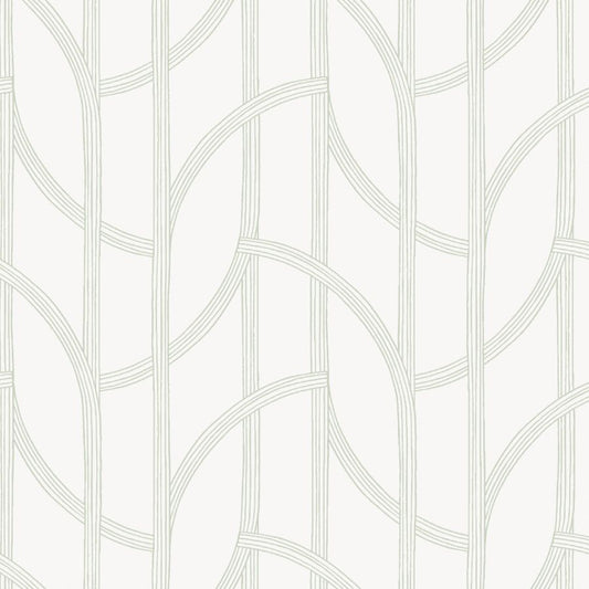 Purchase 4172-82009 A-Street Wallpaper, Salvo Light Green Curved Contours - Sea Salt