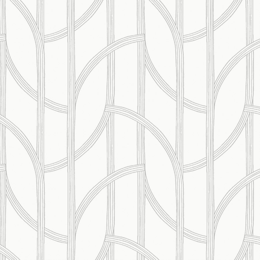 Purchase 4172-82011 A-Street Wallpaper, Salvo Silver Curved Contours - Sea Salt