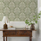Purchase 4173-27620 A-Street Wallpaper, Finch Light Green Woodland Damask - Chris Loves Julia1