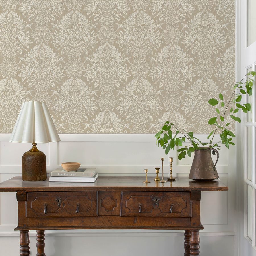 Purchase 4173-27621 A-Street Wallpaper, Finch Neutral Woodland Damask - Chris Loves Julia1