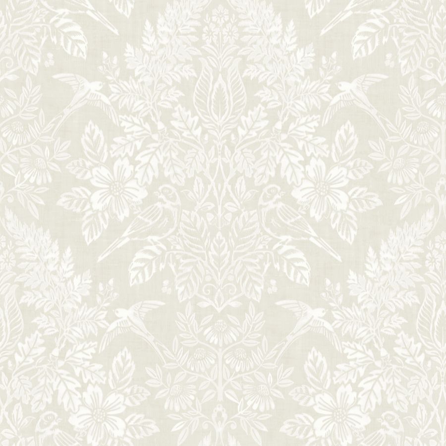 Purchase 4173-27624 A-Street Wallpaper, Finch Ivory Woodland Damask - Chris Loves Julia