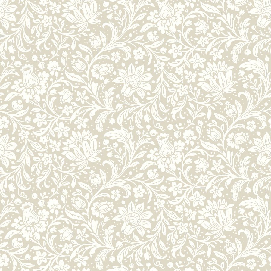 Purchase 4173-27625 A-Street Wallpaper, Hague Beige Floral Trail - Chris Loves Julia