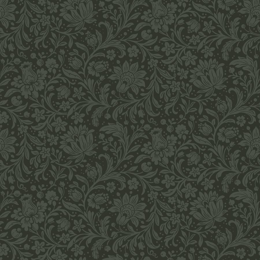Purchase 4173-27628 A-Street Wallpaper, Hague Dark Green Floral Trail - Chris Loves Julia
