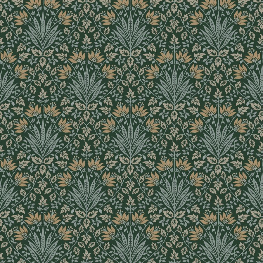 Purchase 4173-27631 A-Street Wallpaper, Woodbury Evergreen Floral Damask - Chris Loves Julia