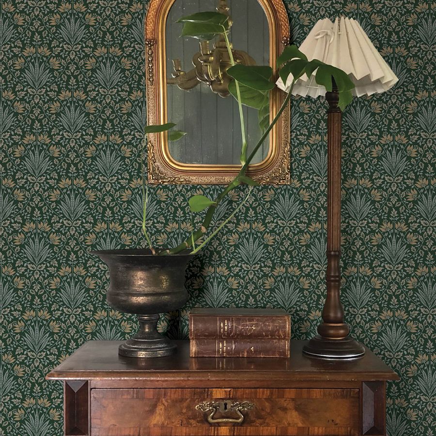 Purchase 4173-27631 A-Street Wallpaper, Woodbury Evergreen Floral Damask - Chris Loves Julia12