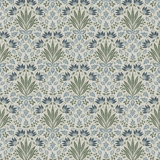 Purchase 4173-27632 A-Street Wallpaper, Woodbury Blue Floral Damask - Chris Loves Julia
