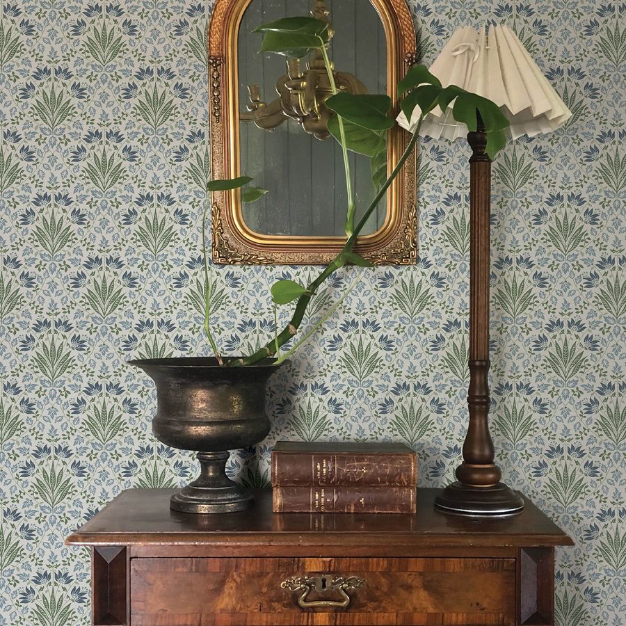 Purchase 4173-27632 A-Street Wallpaper, Woodbury Blue Floral Damask - Chris Loves Julia12
