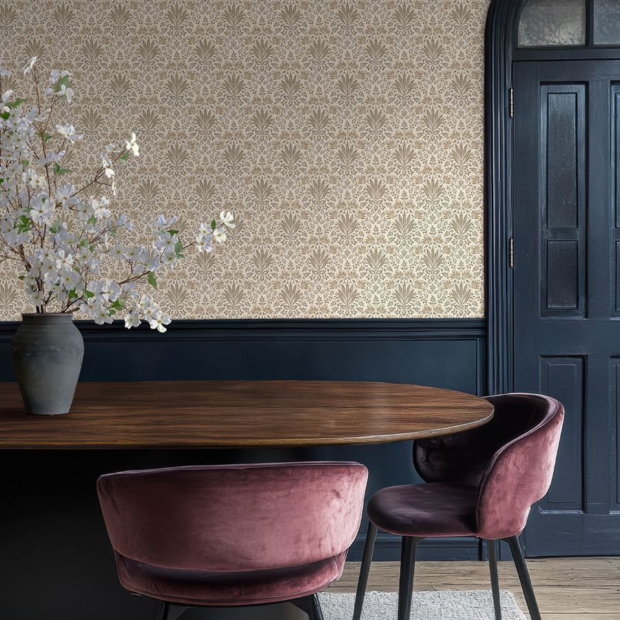 Purchase 4173-27633 A-Street Wallpaper, Woodbury Brown Floral Damask - Chris Loves Julia1