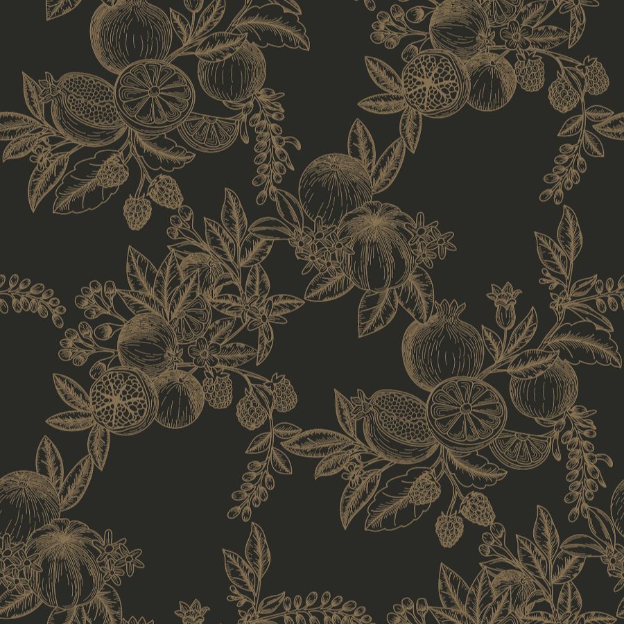 Purchase 4173-27635 A-Street Wallpaper, Gerty Gold Fruit Toile - Chris Loves Julia