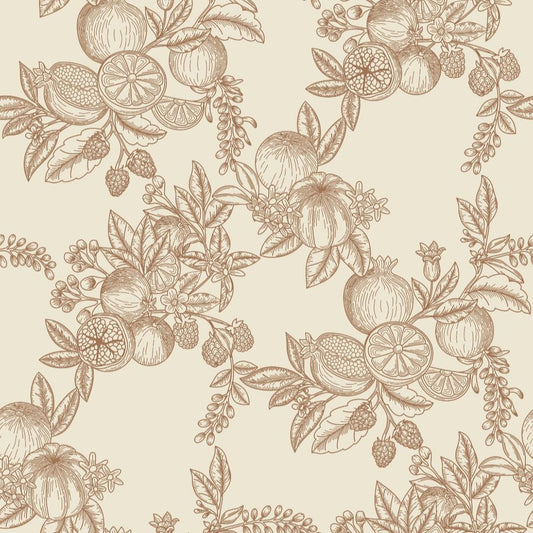 Purchase 4173-27638 A-Street Wallpaper, Gerty Copper Fruit Toile - Chris Loves Julia