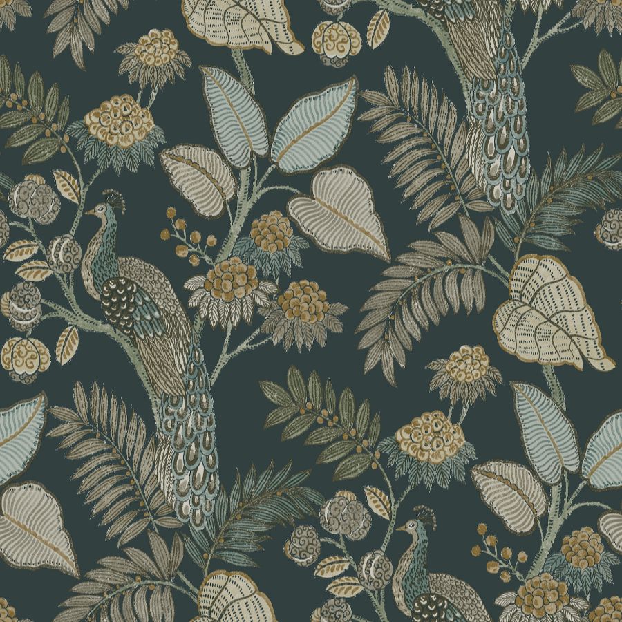 Purchase 4173-27645 A-Street Wallpaper, Geneva Sea Green Peacock Paradise - Chris Loves Julia