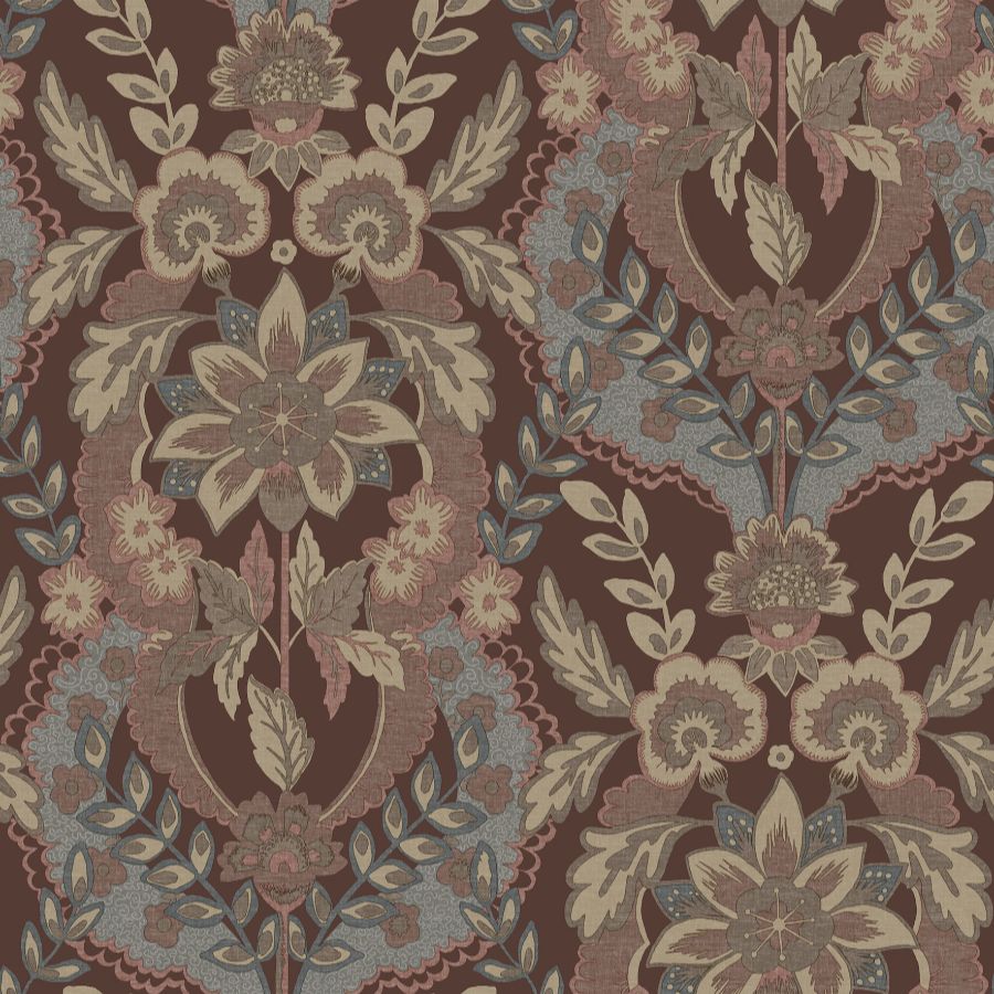 Purchase 4173-27656 A-Street Wallpaper, Collins Plum Damask - Chris Loves Julia