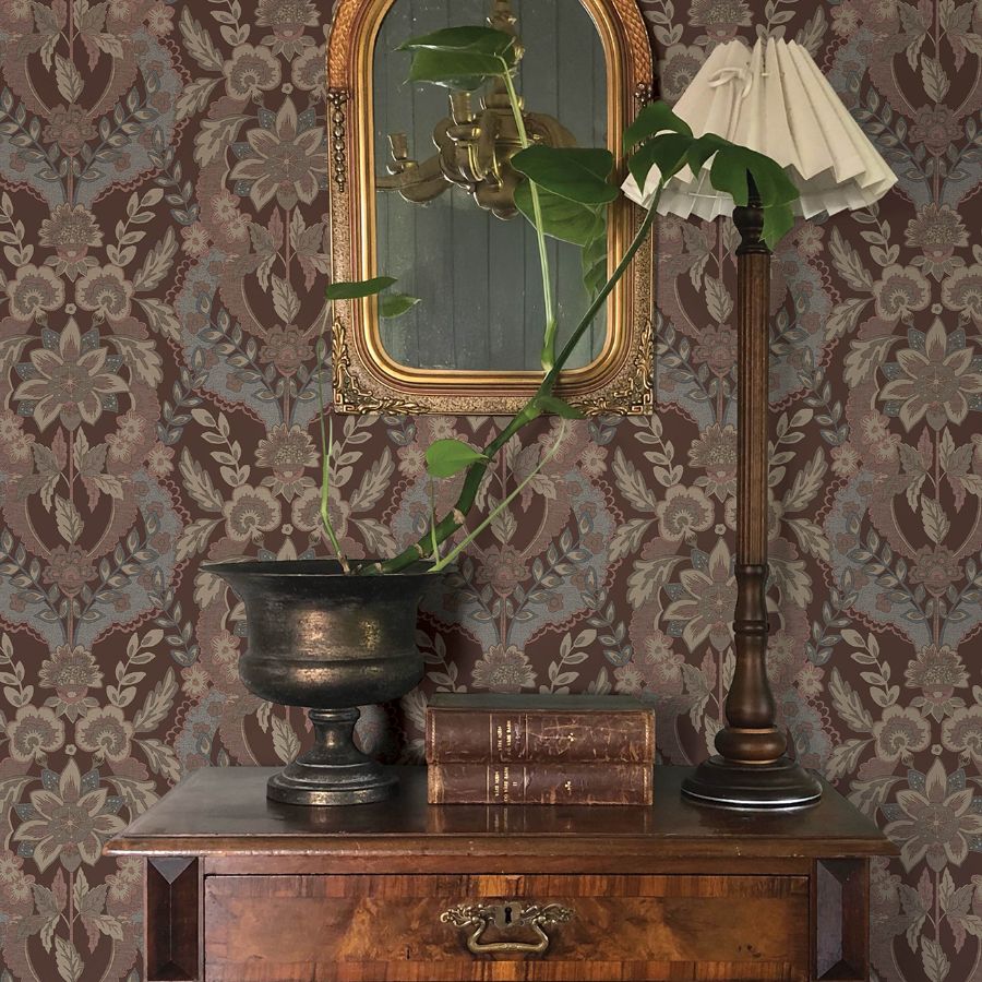 Purchase 4173-27656 A-Street Wallpaper, Collins Plum Damask - Chris Loves Julia12