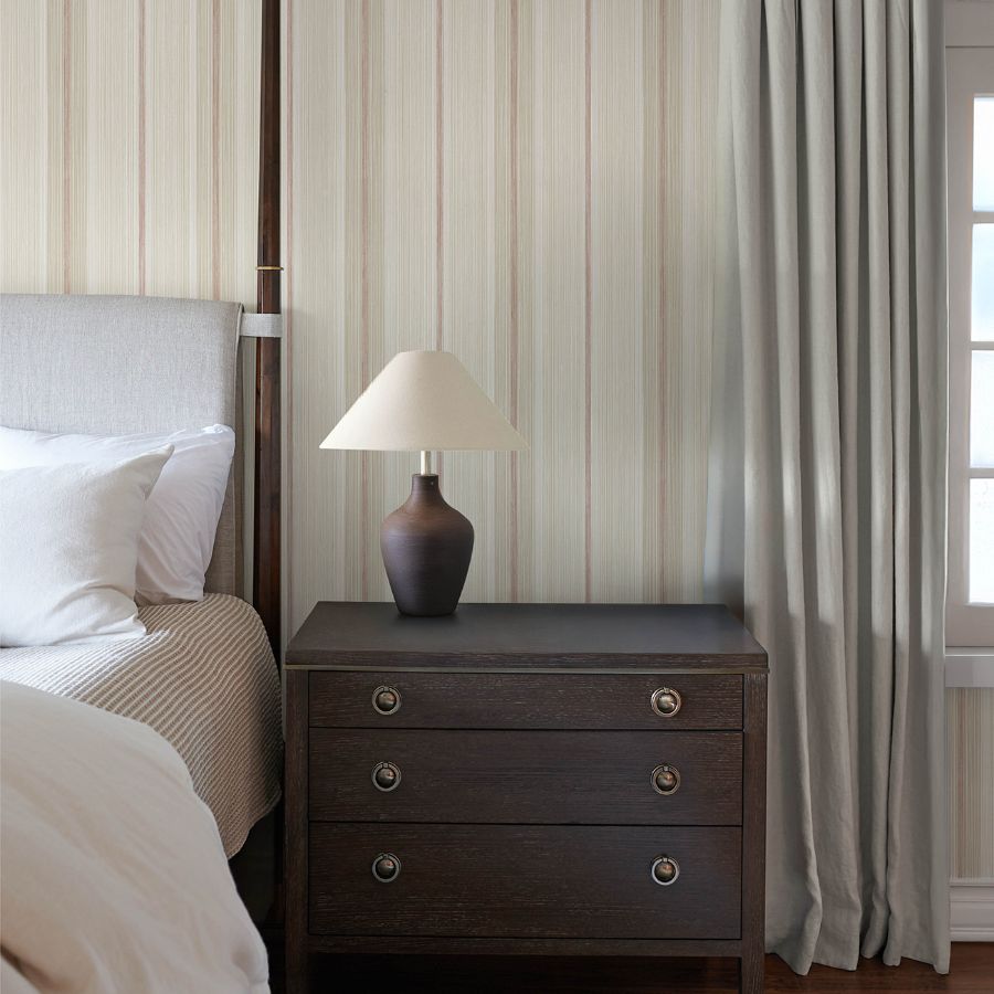 Purchase 4173-27663 A-Street Wallpaper, Ames Red Linen Stripe - Chris Loves Julia1