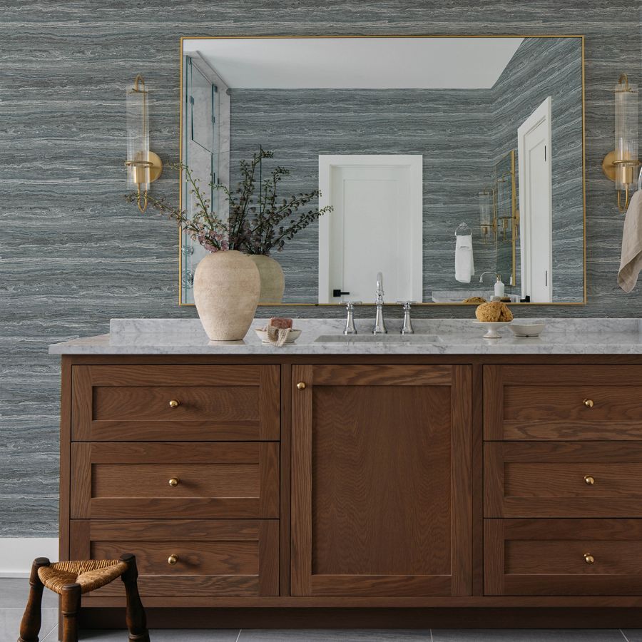 Purchase 4173-27667 A-Street Wallpaper, Lyman Blue Striated - Chris Loves Julia1