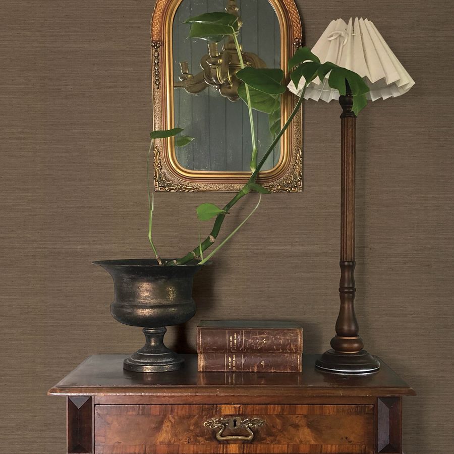 Purchase 4173-82102 A-Street Wallpaper, Mycroft Chestnut Grasscloth - Chris Loves Julia12