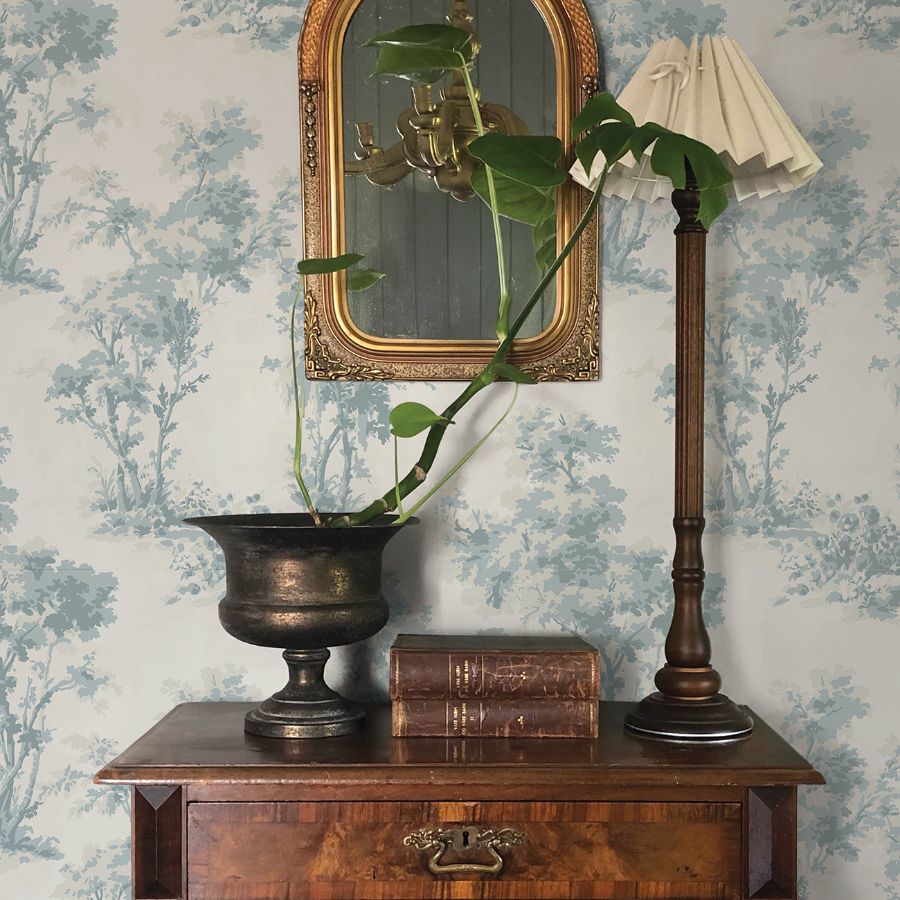 Purchase 4173-82105 A-Street Wallpaper, Sainsbury Light Blue Forest - Chris Loves Julia12