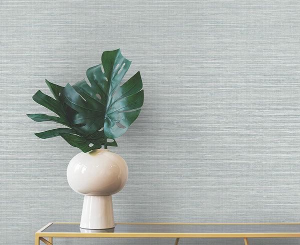 Purchase 4174-4609 Warner Wallpaper, Winn Aqua Faux Grasscloth - Grasscloth Resource 21