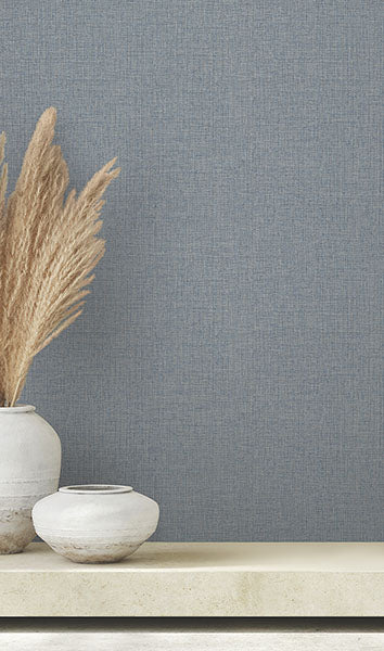 Purchase 4174-4617 Warner Wallpaper, Clarkson Sky Blue Woven - Grasscloth Resource 21