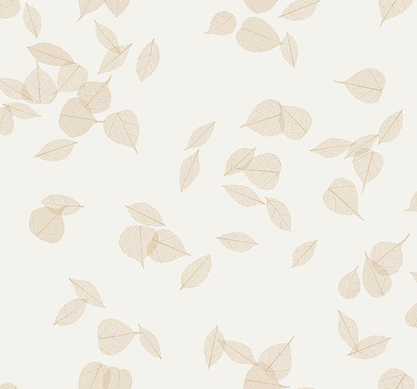 Purchase 4174-4646 Warner Wallpaper, Myles Gold Leaves - Grasscloth Resource 2