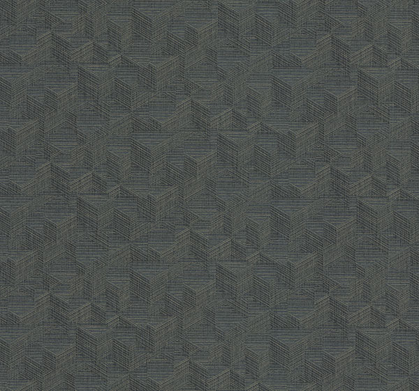 Purchase 4181-4758 Warner Wallpaper, Naila Denim Geo Weave - Infinity