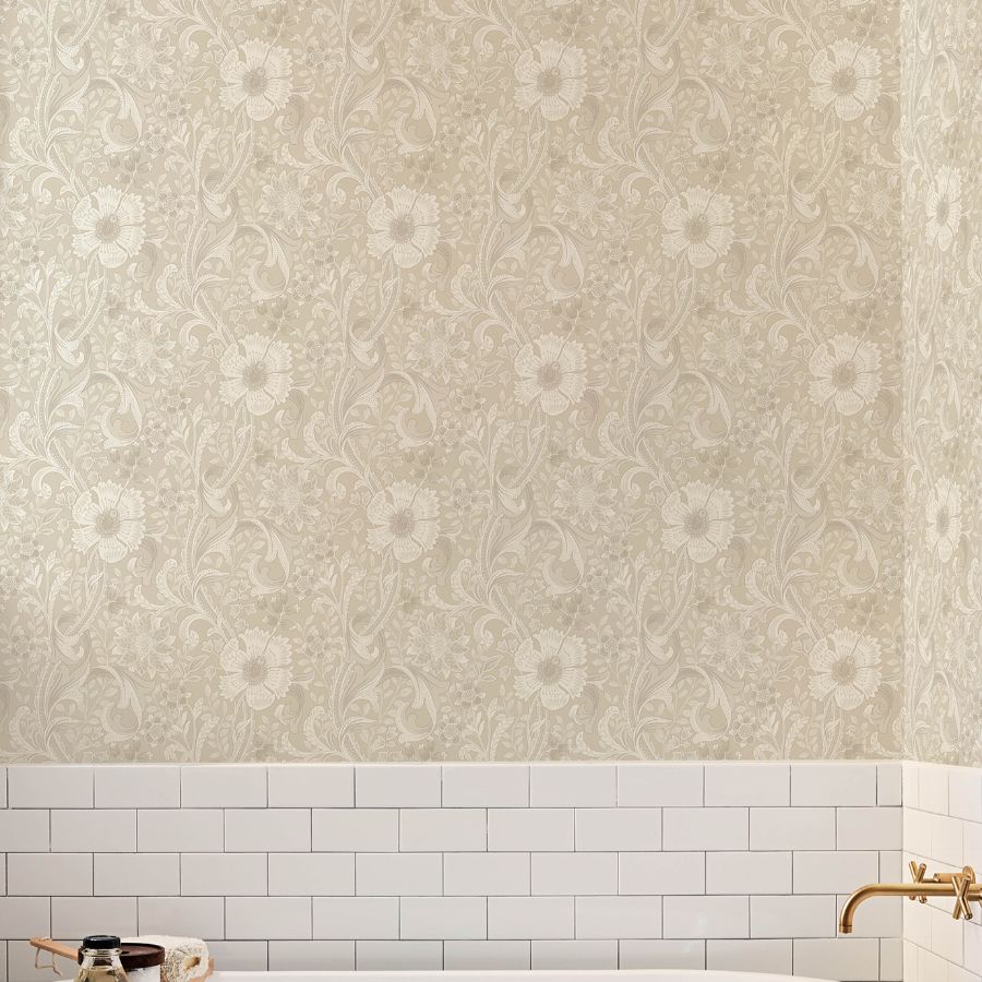 Purchase 4191-83012 Chesapeake Wallpaper, Liora Beige Floral Trail - Kitchen & Bath12