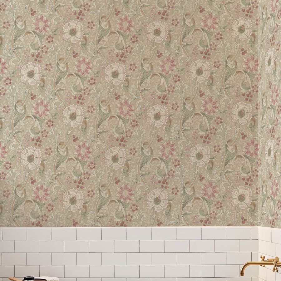 Purchase 4191-83015 Chesapeake Wallpaper, Liora Taupe Floral Trail - Kitchen & Bath12