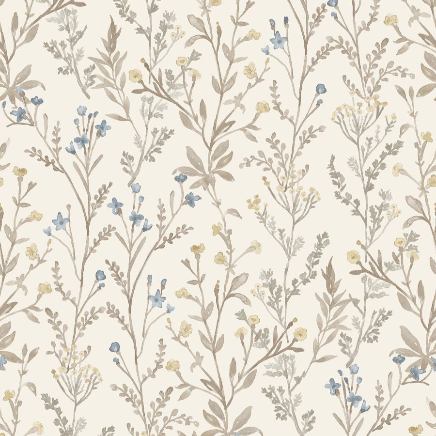 Purchase 4191-83017 Chesapeake Wallpaper, Laverne Neutral Wildflowers - Kitchen & Bath