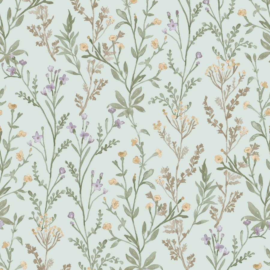 Purchase 4191-83018 Chesapeake Wallpaper, Laverne Aquamarine Wildflowers - Kitchen & Bath