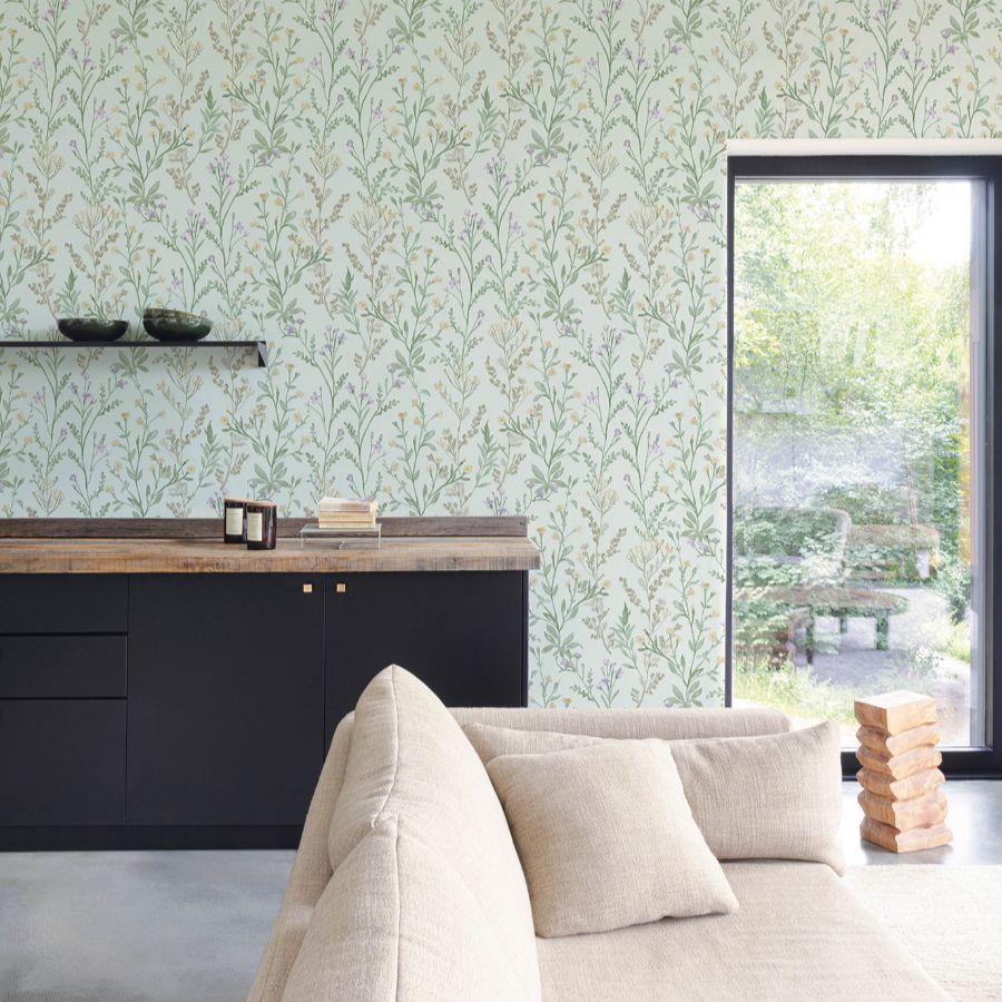 Purchase 4191-83018 Chesapeake Wallpaper, Laverne Aquamarine Wildflowers - Kitchen & Bath1