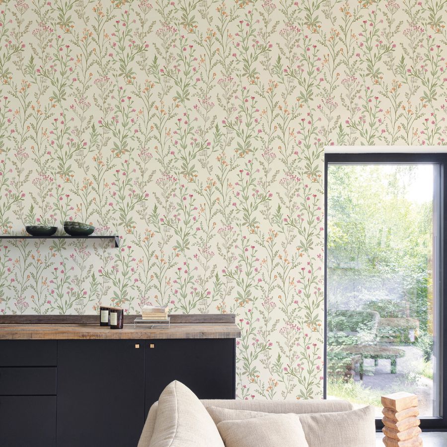 Purchase 4191-83019 Chesapeake Wallpaper, Laverne Green Wildflowers - Kitchen & Bath1
