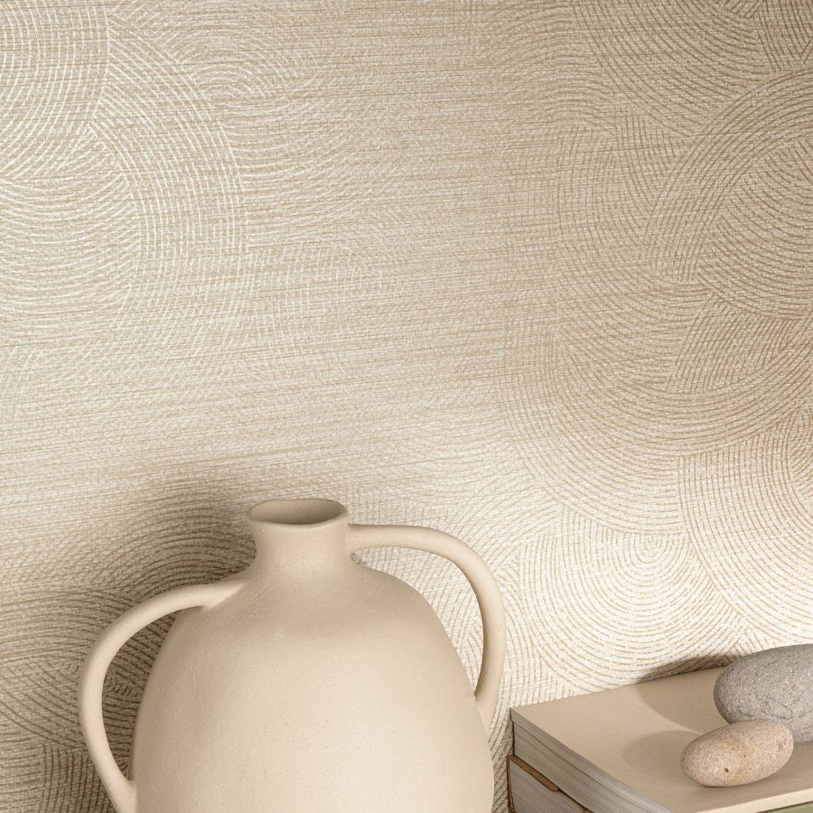 Purchase 4191-83023 Chesapeake Wallpaper, Harrison Taupe Swirling Geometric - Kitchen & Bath1