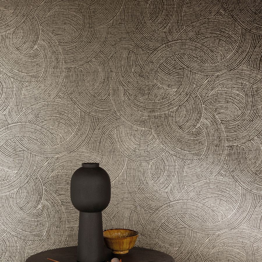 Purchase 4191-83024 Chesapeake Wallpaper, Harrison Charcoal Swirling Geometric - Kitchen & Bath1