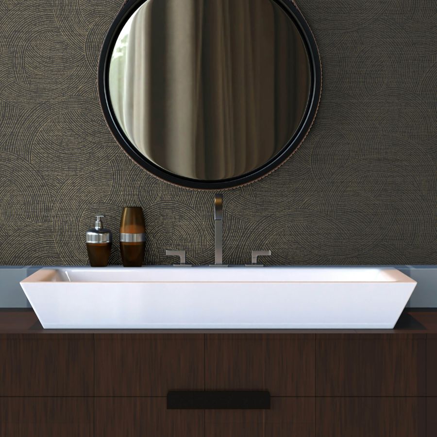 Purchase 4191-83024 Chesapeake Wallpaper, Harrison Charcoal Swirling Geometric - Kitchen & Bath12