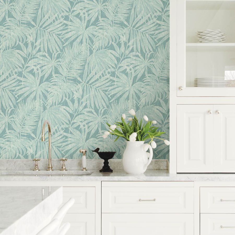 Purchase 4191-83026 Chesapeake Wallpaper, Sonny Light Blue Fronds - Kitchen & Bath12