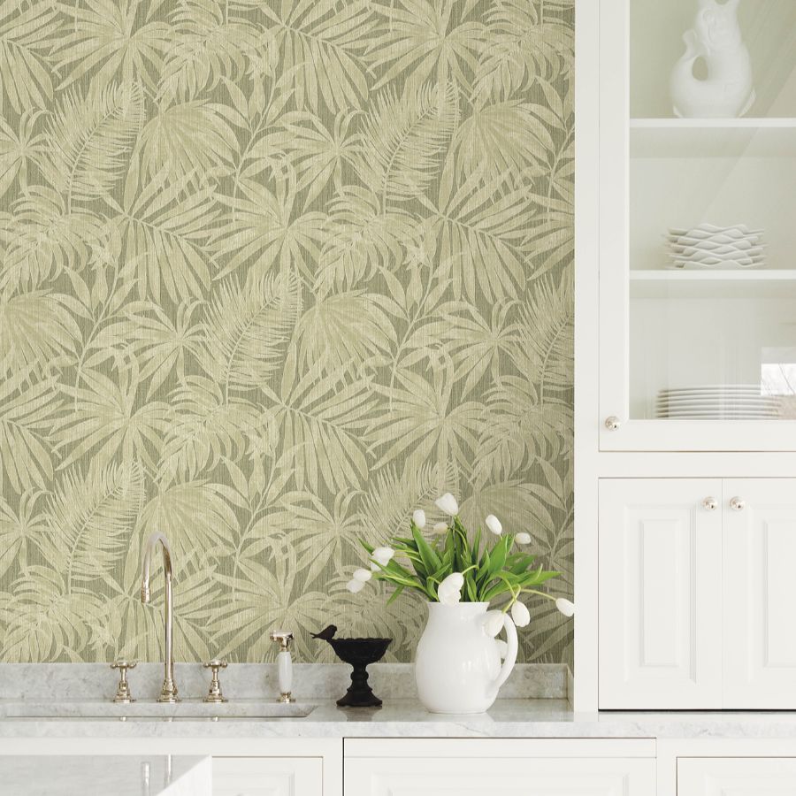 Purchase 4191-83027 Chesapeake Wallpaper, Sonny Green Fronds - Kitchen & Bath12