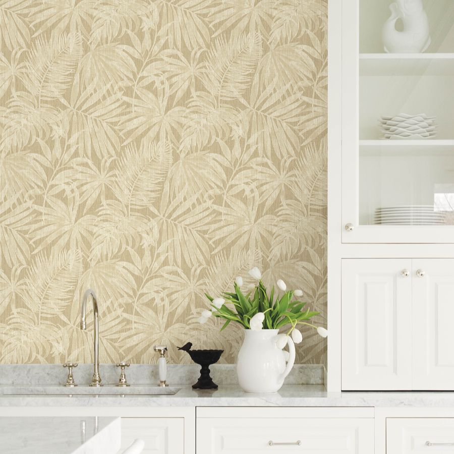 Purchase 4191-83028 Chesapeake Wallpaper, Sonny Light Brown Fronds - Kitchen & Bath12