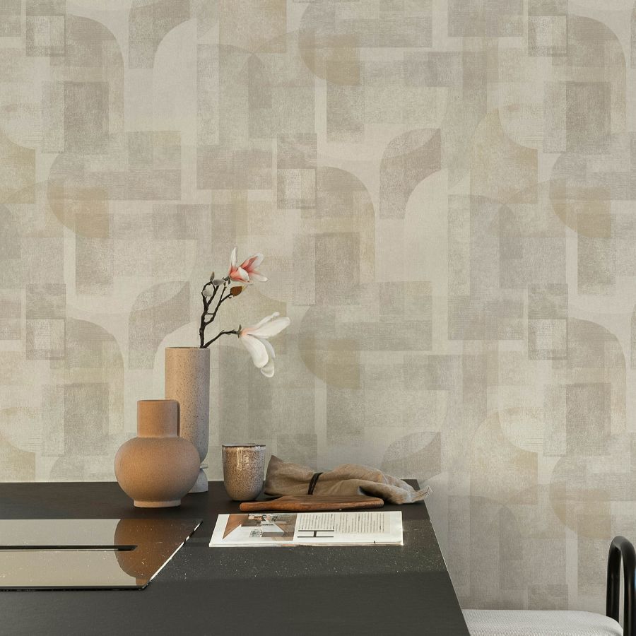 Purchase 4191-83030 Chesapeake Wallpaper, Cassandra Taupe Block Geometric - Kitchen & Bath12