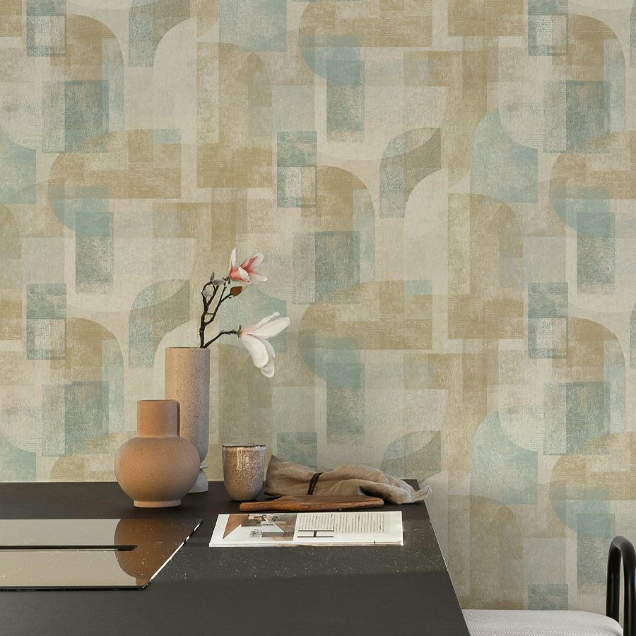 Purchase 4191-83031 Chesapeake Wallpaper, Cassandra Teal Block Geometric - Kitchen & Bath12